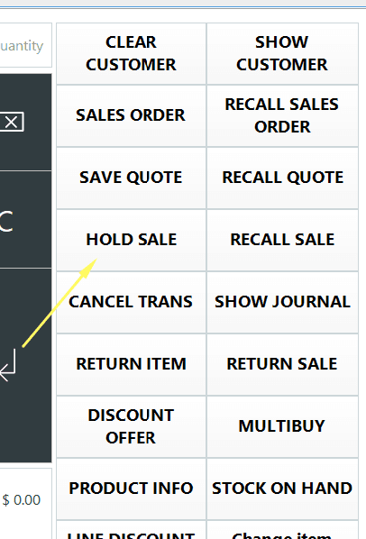 Suspend Sale Button